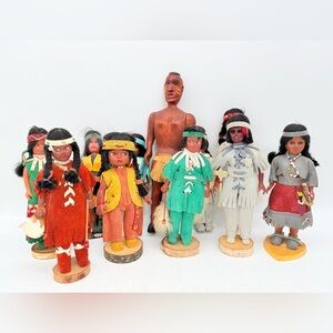 Set of 11 Vintage Indigenous Dolls | Native Canadian Dolls | Made in Canada